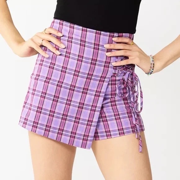 SO Pants - SO Purple Plaid Skort